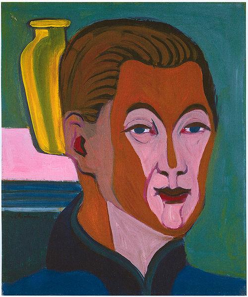 Ernst Ludwig Kirchner Head of the painter oil painting image